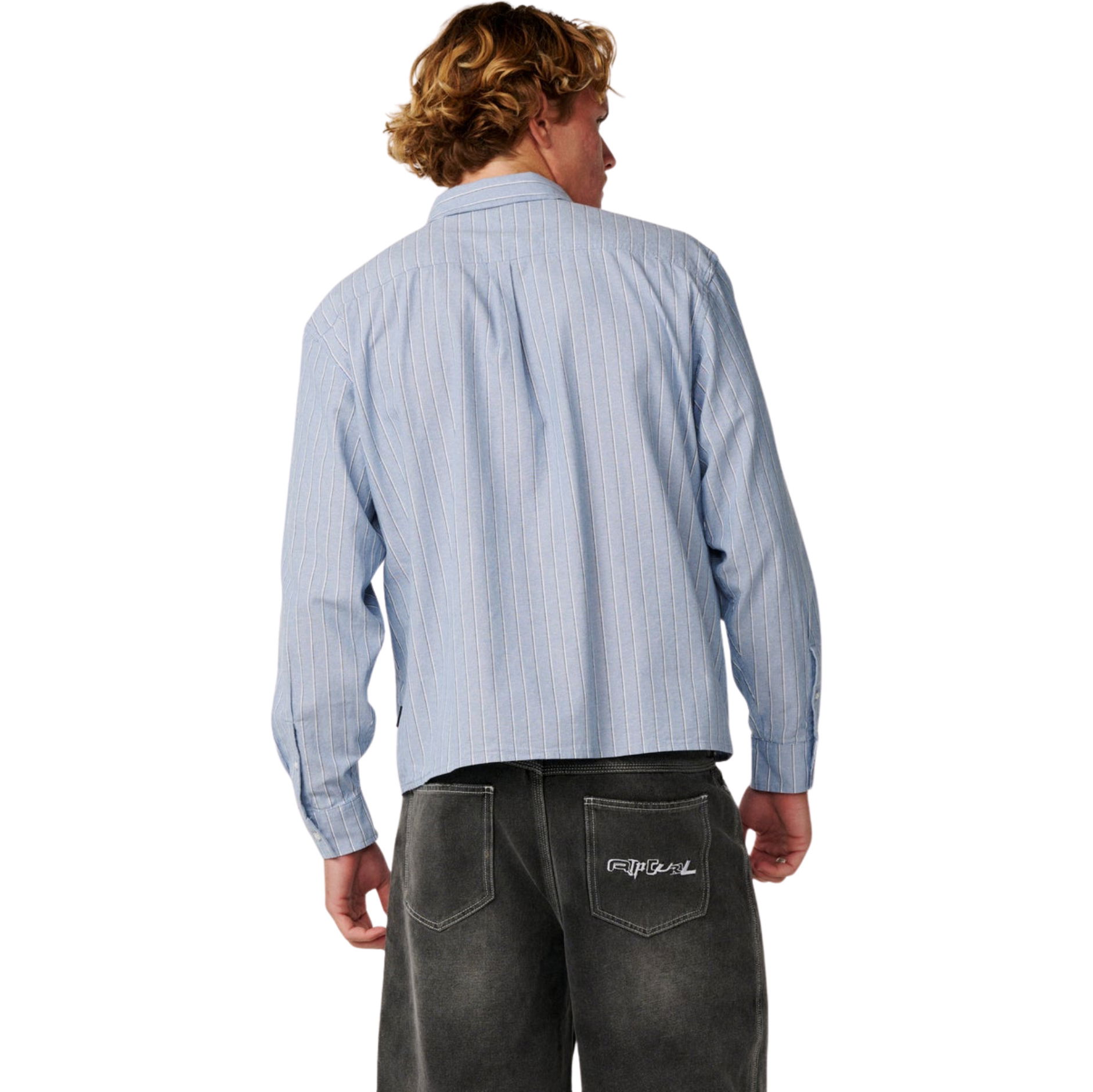 2026 Rip Curl Mens Archive Stripe Long Sleeve T-shirt 085MSH - Faded Denim